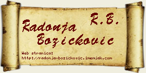 Radonja Božičković vizit kartica